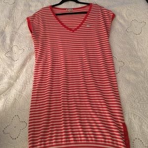 Lacoste red and white striped dress